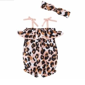 BRAND NEW! Leopard Baby Body Suit and Headband